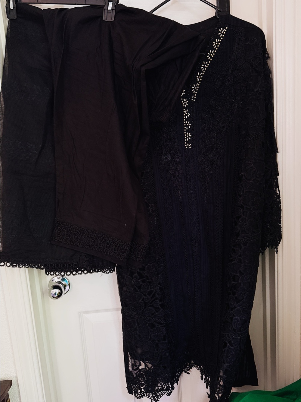 Elegant Black Long Sleeve Lace Dress